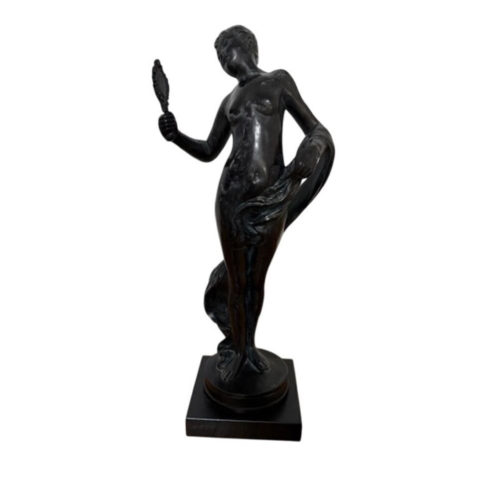 Lady Holding Miller Figurine Statue Austin Production 1983 Mirror 22" Tall